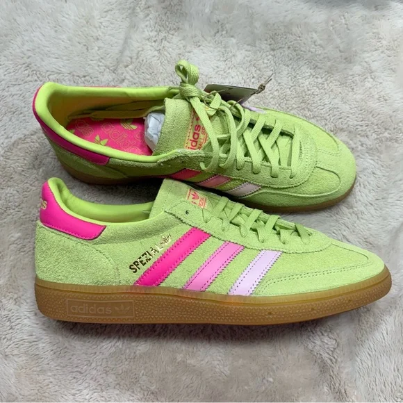 adidas Spezial Neon Lime with Pink and Light Pink Stripes - Picture 4 of 10